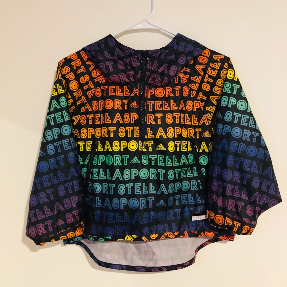 Adidas Stella Sport Cropped Rainbow Windbreaker
